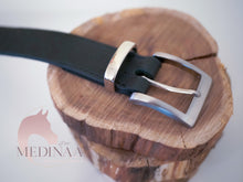 Load image into Gallery viewer, IN STOCK Leather Belt - Black Horse - Left Handed!