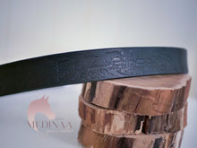 Load image into Gallery viewer, IN STOCK Leather Belt - Black Horse - Left Handed!