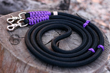 Load image into Gallery viewer, Rope Reins - Black/ Purple