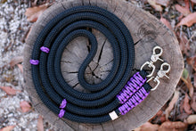 Load image into Gallery viewer, Rope Reins - Black/ Purple