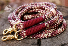 Load image into Gallery viewer, Rope Reins - Burgundy/Brown/Beige
