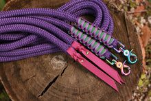 Load image into Gallery viewer, Split Reins - Purple Rainbow