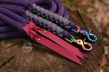 Load image into Gallery viewer, Split Reins - Purple Rainbow