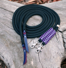 Load image into Gallery viewer, Split Reins - Black/Purple