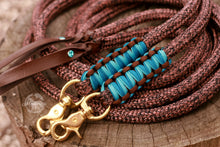 Load image into Gallery viewer, Rope Reins - Aqua Tweed
