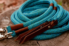 Load image into Gallery viewer, Split Reins - Caribbean/Walnut