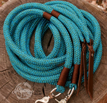Load image into Gallery viewer, Split Reins - Caribbean/Walnut