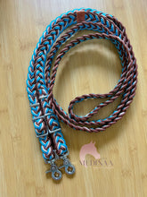 Load image into Gallery viewer, Braided Reins - Turquoise Cowgirl