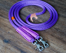 Load image into Gallery viewer, IN STOCK Rope Reins - Purple Glitter