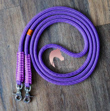 Load image into Gallery viewer, IN STOCK Rope Reins - Purple Glitter