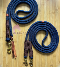 Load image into Gallery viewer, Rope Reins - Navy Chocolate
