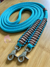 Load image into Gallery viewer, Rope Reins - Turquoise Cowgirl