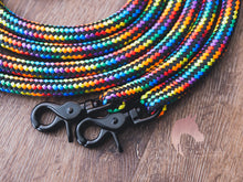 Load image into Gallery viewer, IN STOCK Rope Reins - Black Rainbow