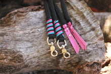 Load image into Gallery viewer, Split Reins - Fuchsia/Turquoise/Black