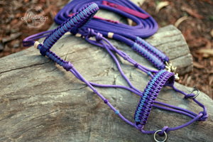 Hackamore Style Bitless Bridle; Purple Crush