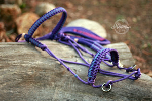 Hackamore Style Bitless Bridle; Purple Crush