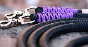 Rope Reins - Black/ Purple