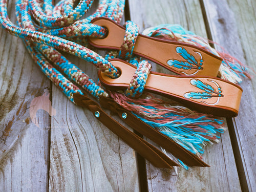 Slobber Straps - Turquoise Feathers