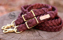 Load image into Gallery viewer, Braided Reins - Burgundy/Plum
