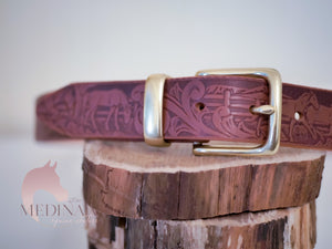 IN STOCK Leather Belt - Horse Lover - Left Handed!