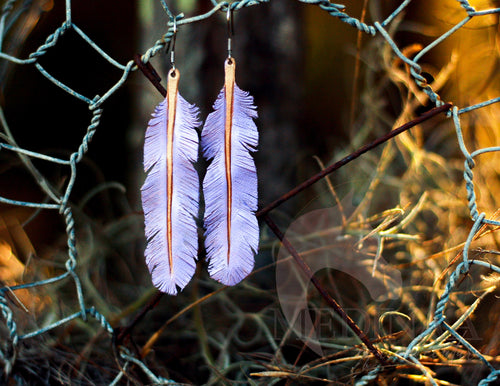 IN STOCK Leather Earrings - Lilac