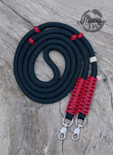 Load image into Gallery viewer, Rope Reins - Black/ Red