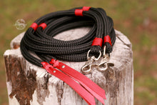 Load image into Gallery viewer, Split Reins - Black/Red