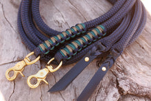 Load image into Gallery viewer, Split Reins - Navy/Khaki/Teal