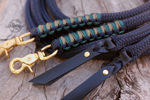 Split Reins - Navy/Khaki/Teal