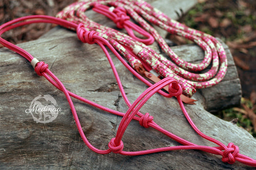 Stiff Rope Halter - Pink